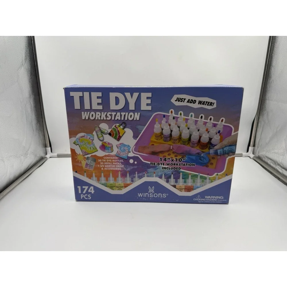 20 Colors Tie Dye Kit 174 Pcs Value Fabric Dye Set Including 20 Pre Filled Bottl
